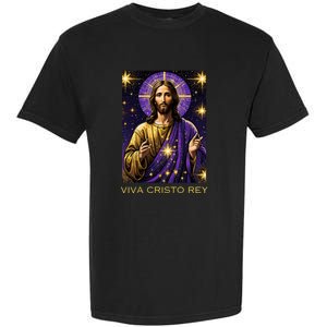 Viva Cristo Rey Roman Catholic Jesus Christ Garment-Dyed Heavyweight T-Shirt