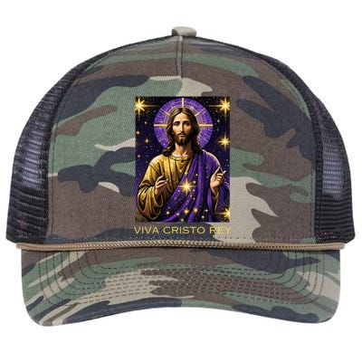 Viva Cristo Rey Roman Catholic Jesus Christ Retro Rope Trucker Hat Cap