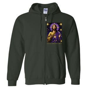 Viva Cristo Rey Roman Catholic Jesus Christ Full Zip Hoodie