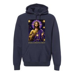 Viva Cristo Rey Roman Catholic Jesus Christ Premium Hoodie