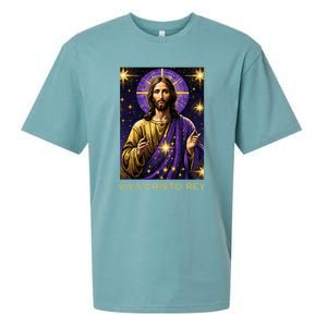 Viva Cristo Rey Roman Catholic Jesus Christ Sueded Cloud Jersey T-Shirt