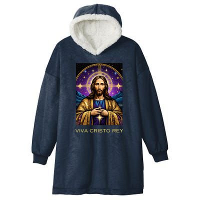 Viva Cristo Rey Catholic Jesus Christ The King Hooded Wearable Blanket