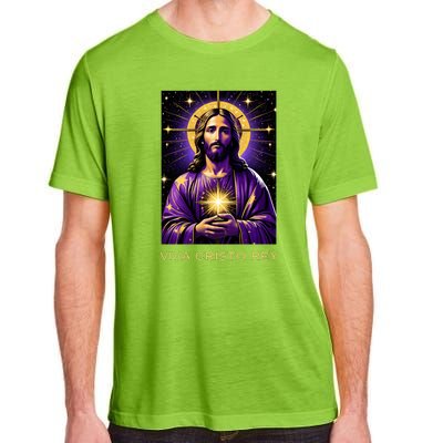 Viva Cristo Rey Catholic Jesus Christ The King Adult ChromaSoft Performance T-Shirt