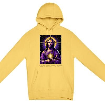 Viva Cristo Rey Catholic Jesus Christ The King Premium Pullover Hoodie