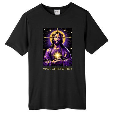 Viva Cristo Rey Catholic Jesus Christ The King Tall Fusion ChromaSoft Performance T-Shirt