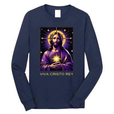 Viva Cristo Rey Catholic Jesus Christ The King Long Sleeve Shirt