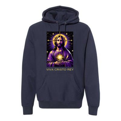 Viva Cristo Rey Catholic Jesus Christ The King Premium Hoodie