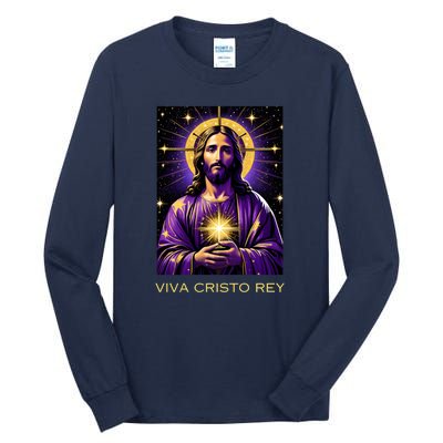 Viva Cristo Rey Catholic Jesus Christ The King Tall Long Sleeve T-Shirt