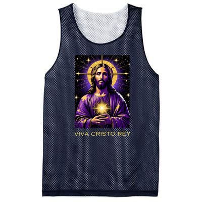 Viva Cristo Rey Catholic Jesus Christ The King Mesh Reversible Basketball Jersey Tank