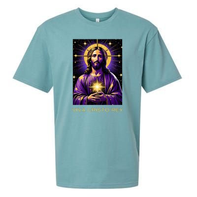 Viva Cristo Rey Catholic Jesus Christ The King Sueded Cloud Jersey T-Shirt