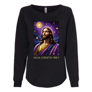 Viva Cristo Rey Roman Catholic Jesus Christ Womens California Wash Sweatshirt