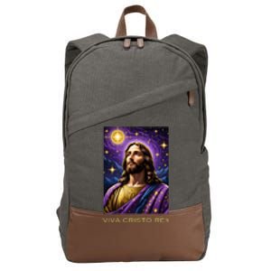 Viva Cristo Rey Roman Catholic Jesus Christ Cotton Canvas Backpack