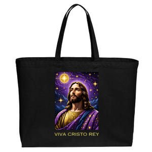 Viva Cristo Rey Roman Catholic Jesus Christ Cotton Canvas Jumbo Tote