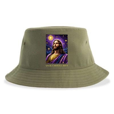 Viva Cristo Rey Roman Catholic Jesus Christ Sustainable Bucket Hat