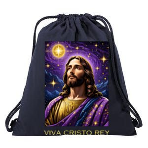 Viva Cristo Rey Roman Catholic Jesus Christ Drawstring Bag