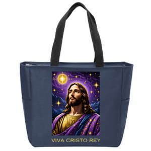 Viva Cristo Rey Roman Catholic Jesus Christ Zip Tote Bag