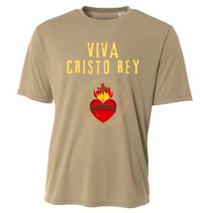 Viva Cristo Rey Roman Catholic Gift Cooling Performance Crew T-Shirt