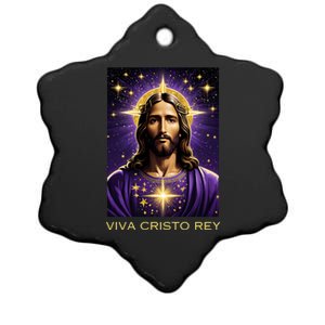 Viva Cristo Rey Roman Catholic Jesus Christ Ceramic Star Ornament