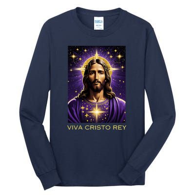 Viva Cristo Rey Roman Catholic Jesus Christ Tall Long Sleeve T-Shirt