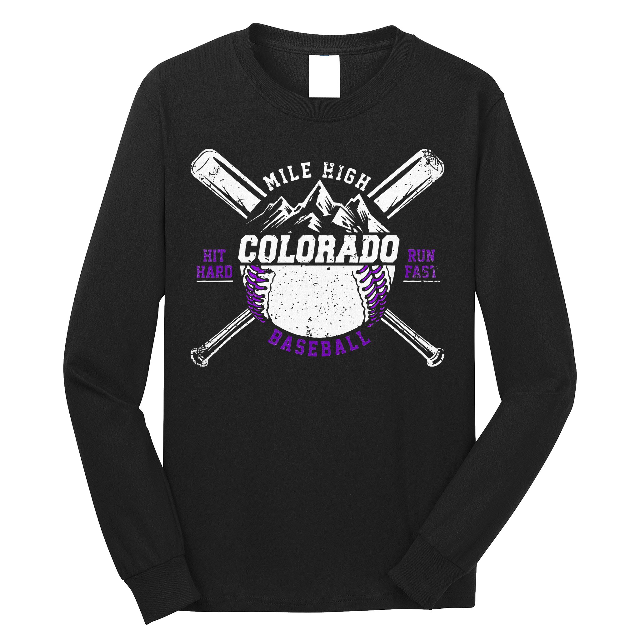Vintage Colorado Rocky Mountains Retro Baseball Fan Long Sleeve Shirt