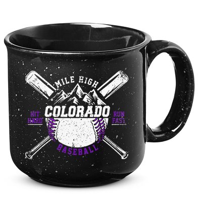 Vintage Colorado Rocky Mountains Retro Baseball Fan 15oz Campfire Ceramic Mug