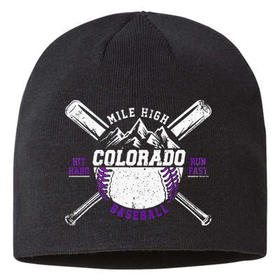 Vintage Colorado Rocky Mountains Retro Baseball Fan Sustainable Beanie