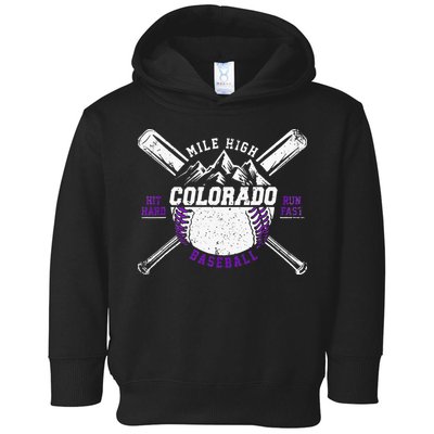 Vintage Colorado Rocky Mountains Retro Baseball Fan Toddler Hoodie