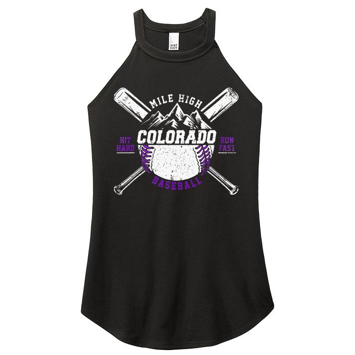 Vintage Colorado Rocky Mountains Retro Baseball Fan Women's Perfect Tri Rocker Tank