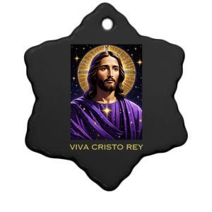 Viva Cristo Rey Roman Catholic Jesus Christ Ceramic Star Ornament