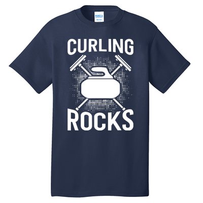 Vintage Curling Rocks Ice Curling Sport Curling Player Tall T-Shirt