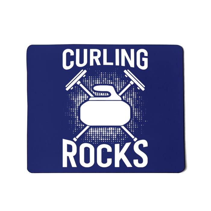 Vintage Curling Rocks Ice Curling Sport Curling Player Mousepad