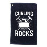 Vintage Curling Rocks Ice Curling Sport Curling Player Platinum Collection Golf Towel