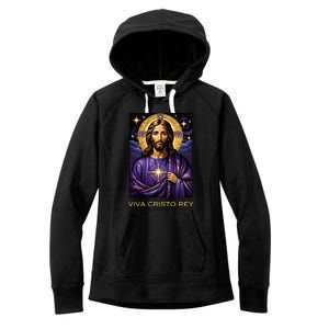 Viva Cristo Rey Roman Catholic Jesus Christ Women's Fleece Hoodie