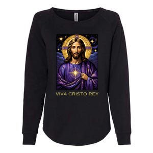 Viva Cristo Rey Roman Catholic Jesus Christ Womens California Wash Sweatshirt