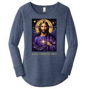 Viva Cristo Rey Roman Catholic Jesus Christ Women's Perfect Tri Tunic Long Sleeve Shirt