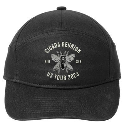 Vintage Cicada Reunion 2024 Cicada Broods Xix And Xiii 7-Panel Snapback Hat