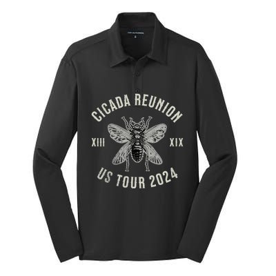 Vintage Cicada Reunion 2024 Cicada Broods Xix And Xiii Silk Touch Performance Long Sleeve Polo