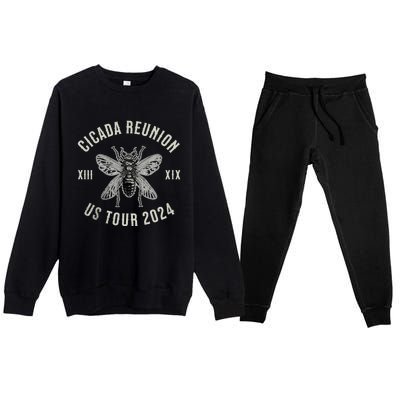 Vintage Cicada Reunion 2024 Cicada Broods Xix And Xiii Premium Crewneck Sweatsuit Set