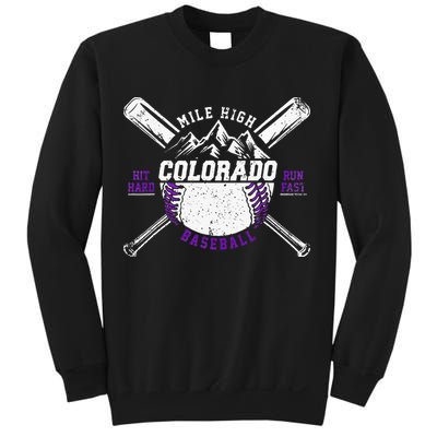 Vintage Colorado Rocky Mountains Retro Baseball Fan Sweatshirt