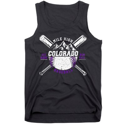 Vintage Colorado Rocky Mountains Retro Baseball Fan Tank Top
