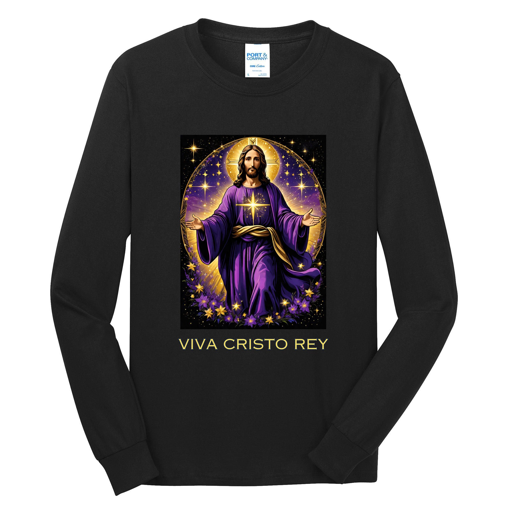 Viva Cristo Rey Roman Catholic Jesus Christ Tall Long Sleeve T-Shirt