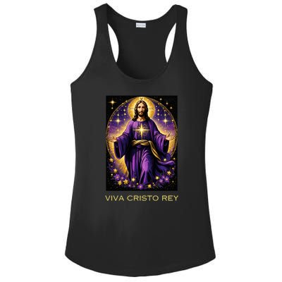 Viva Cristo Rey Roman Catholic Jesus Christ Ladies PosiCharge Competitor Racerback Tank