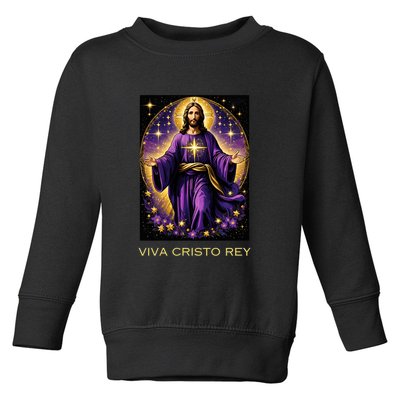 Viva Cristo Rey Roman Catholic Jesus Christ Toddler Sweatshirt