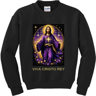 Viva Cristo Rey Roman Catholic Jesus Christ Kids Sweatshirt
