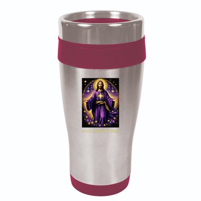 Viva Cristo Rey Roman Catholic Jesus Christ 16oz Travel Tumbler