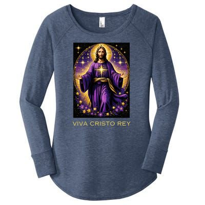 Viva Cristo Rey Roman Catholic Jesus Christ Women's Perfect Tri Tunic Long Sleeve Shirt