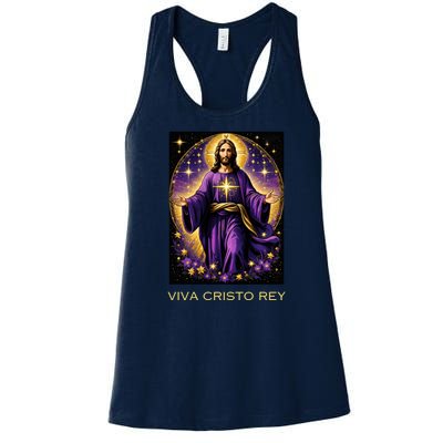 Viva Cristo Rey Roman Catholic Jesus Christ Women's Racerback Tank