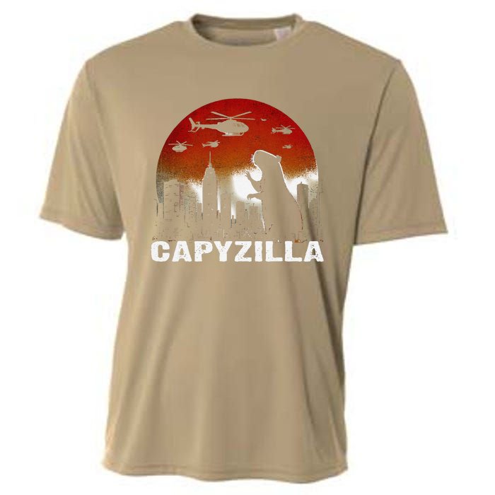 Vintage Capybara Rodent Capyzilla Distressed Animals Lover Cooling Performance Crew T-Shirt