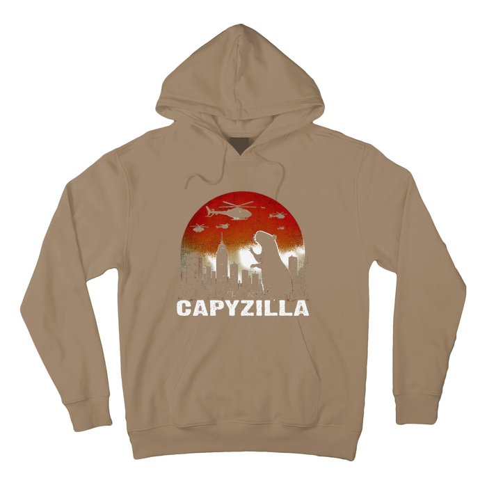 Vintage Capybara Rodent Capyzilla Distressed Animals Lover Hoodie