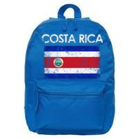 Vintage Costa Rica Rican Flag Pride Funny Gift 16 in Basic Backpack